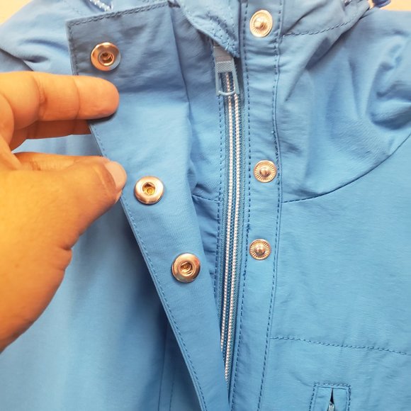 J. Crew Zip Front Perfect Lightweight Perfect Rain Jacket Sky Blue - Picture 3 of 12